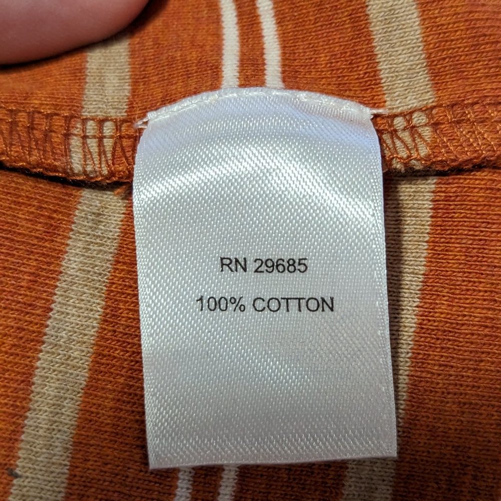Pendleton Rusty Orange Striped 3/4 Sleeve Top Size Medium - Picture 11 of 12
